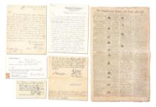 LOT OF REVOLUTIONARY WAR RELATED DOCUMENTS AND EPHEMERA.