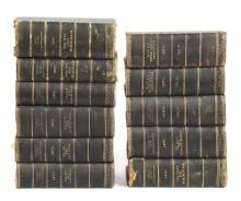 LOT OF 11: 19TH CENTURY VOLUMES OF THE JOURNAL OF THE ROYAL UNITED SERVICE INSTITUTE.