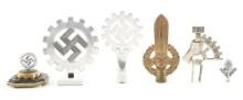 LOT OF 6: THIRD REICH POLE TOPS AND DESK ORNAMENTS.