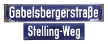 LOT OF 2: GERMAN WWII PORCELAIN STREET SIGNS.