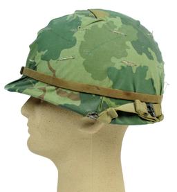 US Military Vietnam War era M1 Helmet with Mitchell Pattern Cover (GRJ)