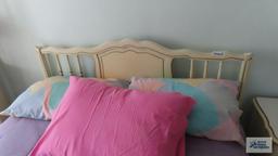 French provincial full size bed, complete and nightstand by Dixie