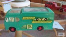 BP racing car transporter truck,..."Matchbox" king size, made in England by Lesney