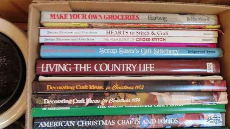 Five boxes of books including Creative Workshop, American Wilderness and Time Life books, crafting