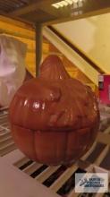 Longaberger pumpkin covered candy dish
