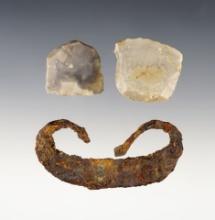 Set of 3 items recovered at the Power House Site in Lima, New York.