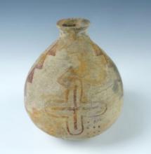 Nicely decorated and well styled 4 3/4" tall Cahuilla Water Olla - some restoration to base. COA.