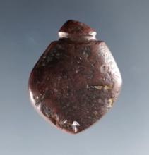 Well styled 1 1/16" Grooved Charm Stone made from deeply patinated Hematite.