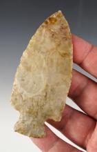 3 13/16" Hopewell made from well patinated Flint Ridge Flint. Found in Ohio.