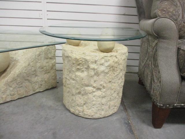 3 Pc. Postmodern Cocktail Table and Two End Tables