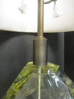 New Baker Interiors Heavy Geometric Glass Table Lamp