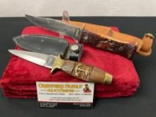 Pair of Vintage Fixed Blade Knives, Imperial marked National Chemsearch & Pakistan Boot Knife