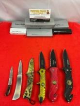 6 pcs Steel Folding Blade Pocket Knife Assortment. 5x Super Knife, 1x Rite Edge. NIB. See pics.