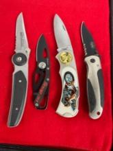 Collection of 4 Tactical Folding Blade Pocket Knives - incl. Snap-on, Pine Ridge, & Sheffield - See