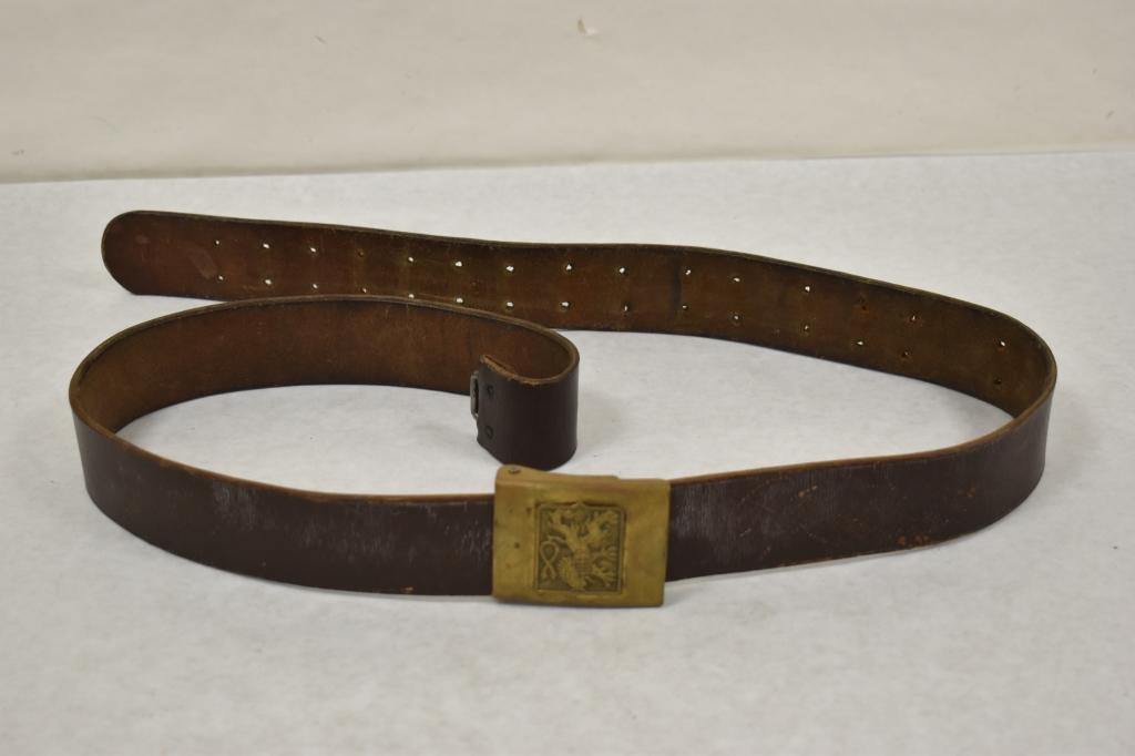 Czech, 1935 Army Leather Belt  w/ Dark Buckle