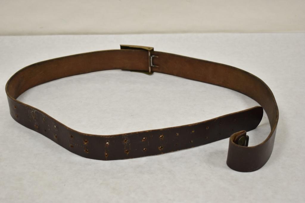 Czech, 1935 Army Leather Belt  w/ Dark Buckle
