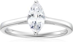 Decadence sterling Silver Rhodium 5x10mm Marquise Cut Engagement Ring Size 7