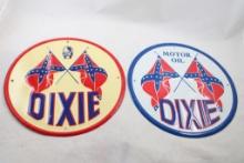 2 Dixie Motor Oil Metal Signs