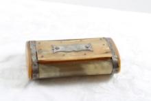 Antique Horn Snuff Box Handmade Sweden Early 1900s