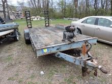 Heavy-Duty Car Trailer / 16-Foot Deck with Built-In Ramps and Winch