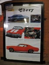 Framed Poster / Chevrolet 1969 / 24" X 36"