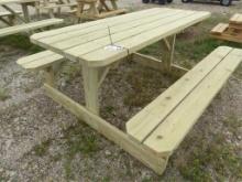 WOODEN PICNIC TABLE 6'X29 1/2"X31"