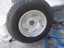 5 LUG TRAILER TIRE AND WHEEL 14IN