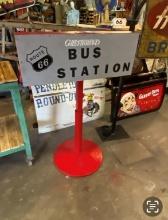 Greyhound Bus Station DS painted sign 52x36