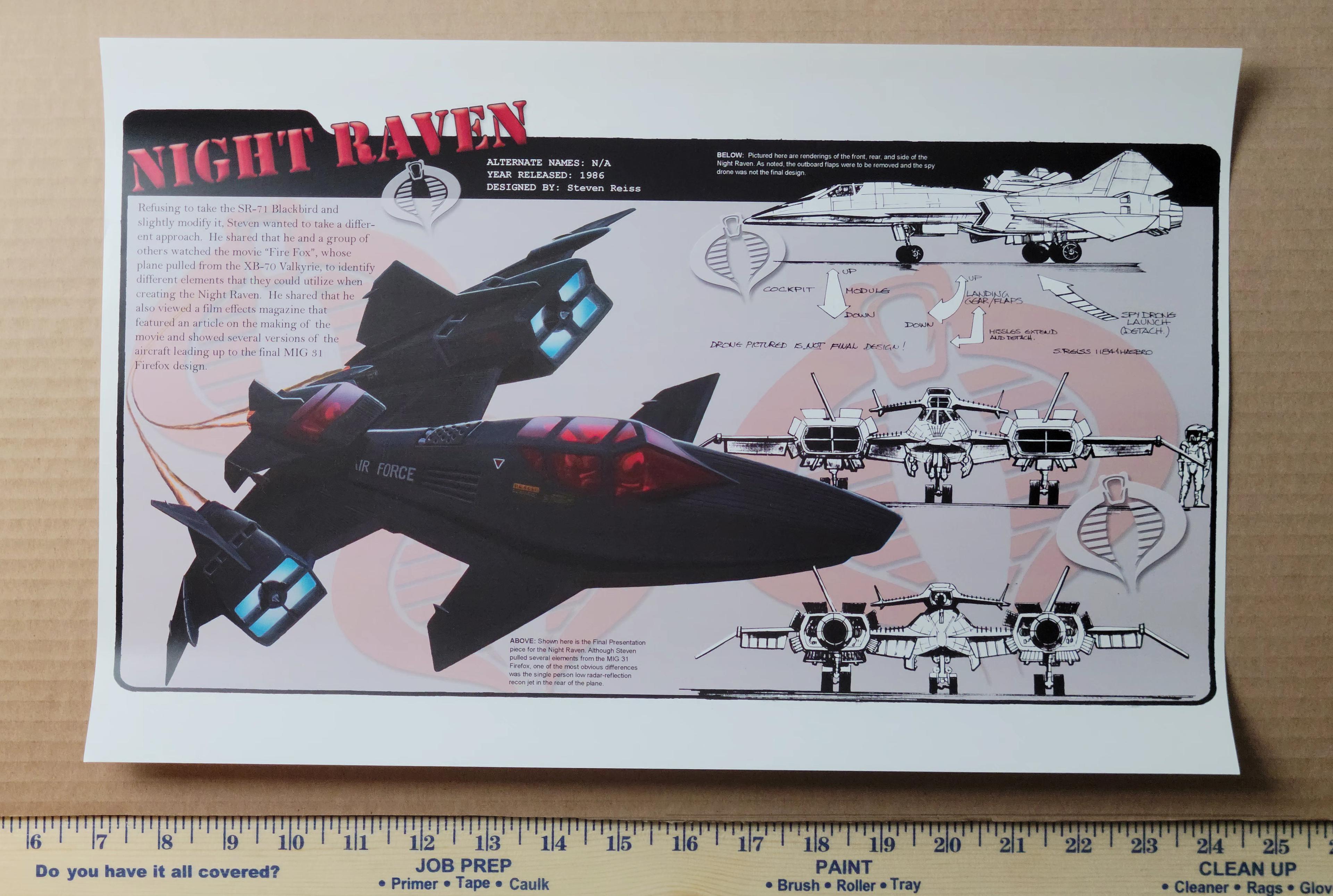 Cobra Night Raven Jet "Creating G.I. Joe: A Real American Hero" Exclusive 17"x11" Print