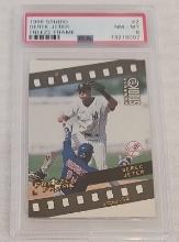 1998 Studio Freeze Frame Insert Card Derek Jeter 1049/4500 Yankees PSA 8 MLB Baseball HOF Slabbed