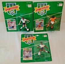3 Vintage Kenner 1989 MLS Soccer Starting Lineup MOC Lot Sportstar Gullit Lineker Barnes Figures