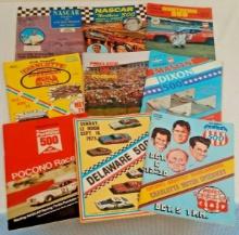 9 Vintage NASCAR Official Race Program Lot Petty Cale Pearson Charlotte Trenton Dover 500