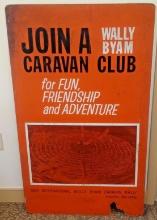 Vintage Original Wally Byum Caravan Club 1964 Jersey Event Field Sign 28x48 Advertising Airstream