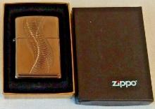 2004 Zippo Lighter Sealed New Texas Twister Black Ice Box Paperwork #667 Orange