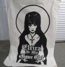 Large Elvira Hand Painted On Canvas Poster
