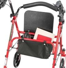 Drive Medical Four Wheel Rollator Rolling Walker with Fold Up Removable Back Support, Red, Retail