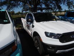 2019 Ford Ranger Ecoboost Ladder Rack and Tool Box, Gas, License# 55BIKJ, VIN 1FTER1EH6KLB12352,