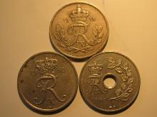 Foreign Coins: 1955, 62 & 67  Denmark 25 Ores