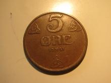 Foreign Coins: 1951 Norway 5 Ore