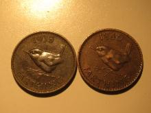 Foreign Coins: 1938 & 1946 Great Britain Farthings