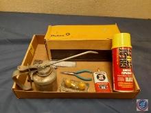 Delco Lamp 917172, Vintage Oil Can, Needlenose Pliers, 3in1 Oil (no shipping), Great Stuff Foam
