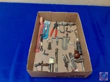 Assortment of Hand Tools (Drill Bits, Chucks, Awls, Tire Gauge, Screwdrivers)