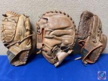 Vintage Baseball Glove Catchers Mitt...Del Crandall M229, Wilson Base Ball Glove Ron Santo