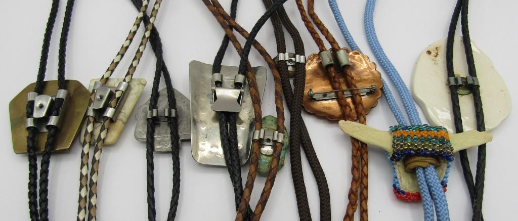 9 BOLO TIE NECKLACE COLLECTION LOT