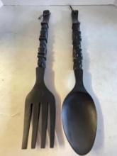 Wooden Wall Hanging Spoon and Fork