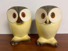 Pair of Vintage Napcoware Owl Banks