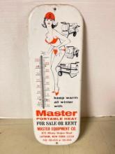 Vintage Outdoor Metal Advertising Thermometer Latham, NY