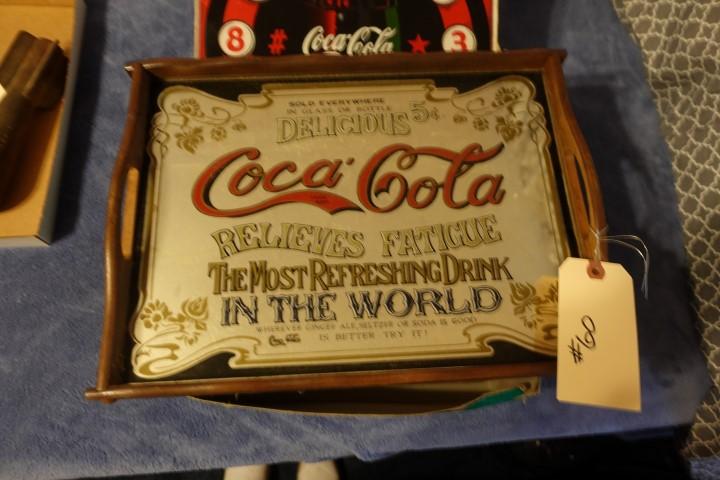 COKE SIGN AND ADVERTISING MIRROR