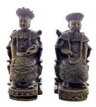 Pair of Chinese Soapstone Statues -