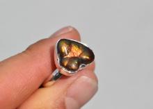 Fire Agate Ring in Sterling Silver -- Size 8.5